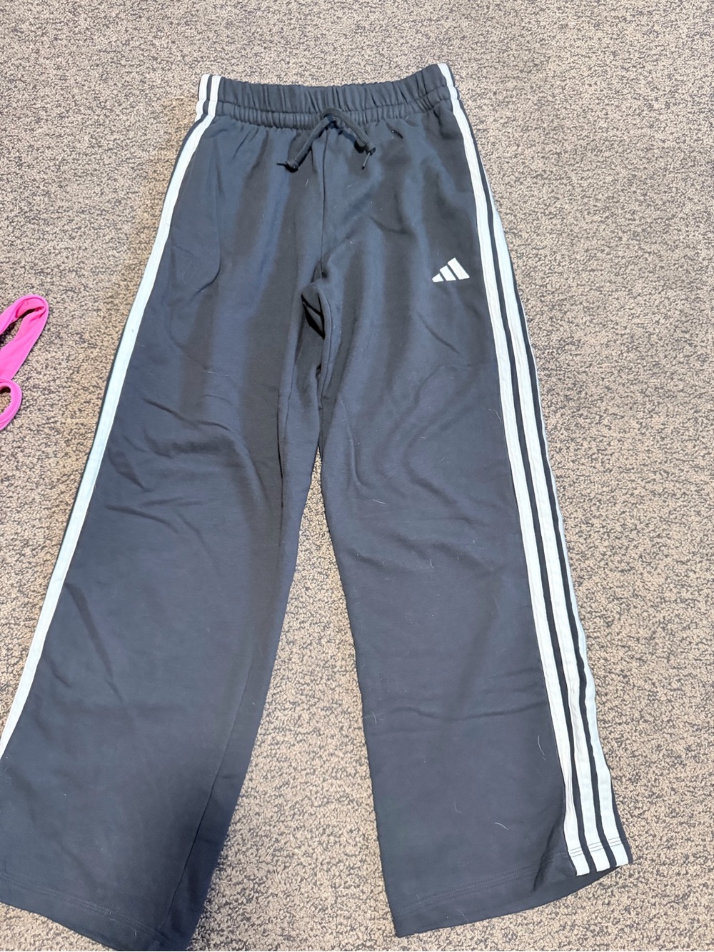adidas Kids Black Sweatpants with White Side Stripes